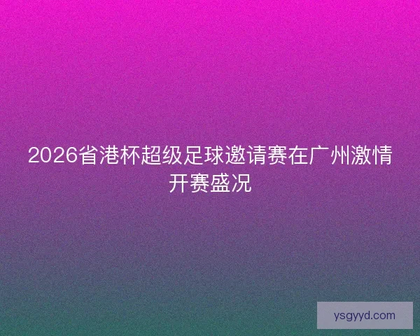 2026省港杯超级足球邀请赛在广州激情开赛盛况